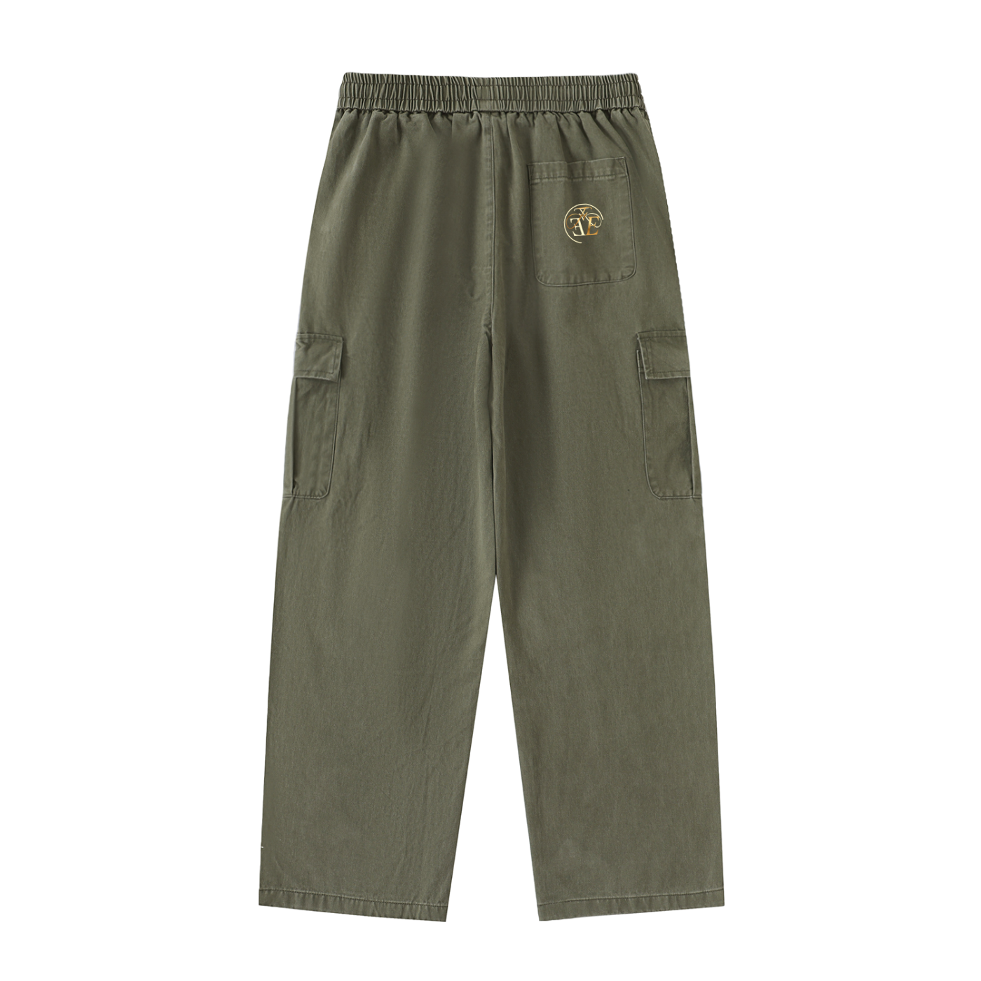 Drawstring Waist Straight-Leg Cargo Pants