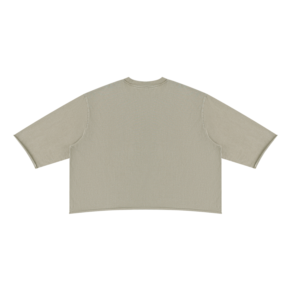 Unisex Mineral Wash Raw Hem Boxy T-Shirt