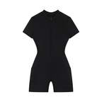Women's Quarter-Zip Short Sleeve Romper