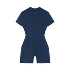 Women's Quarter-Zip Short Sleeve Romper