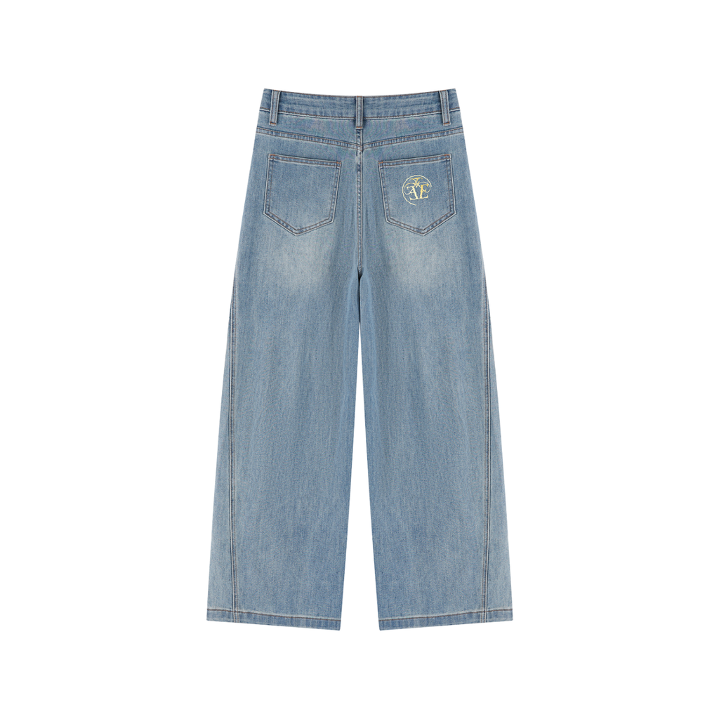 Women’s Vintage Wash High Rise Wide Leg Jeans