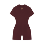 Women's Quarter-Zip Short Sleeve Romper