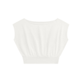 Women’s Boatneck Raw Edge Crop T-Shirt