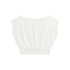 Women’s Boatneck Raw Edge Crop T-Shirt