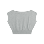 Women’s Boatneck Raw Edge Crop T-Shirt