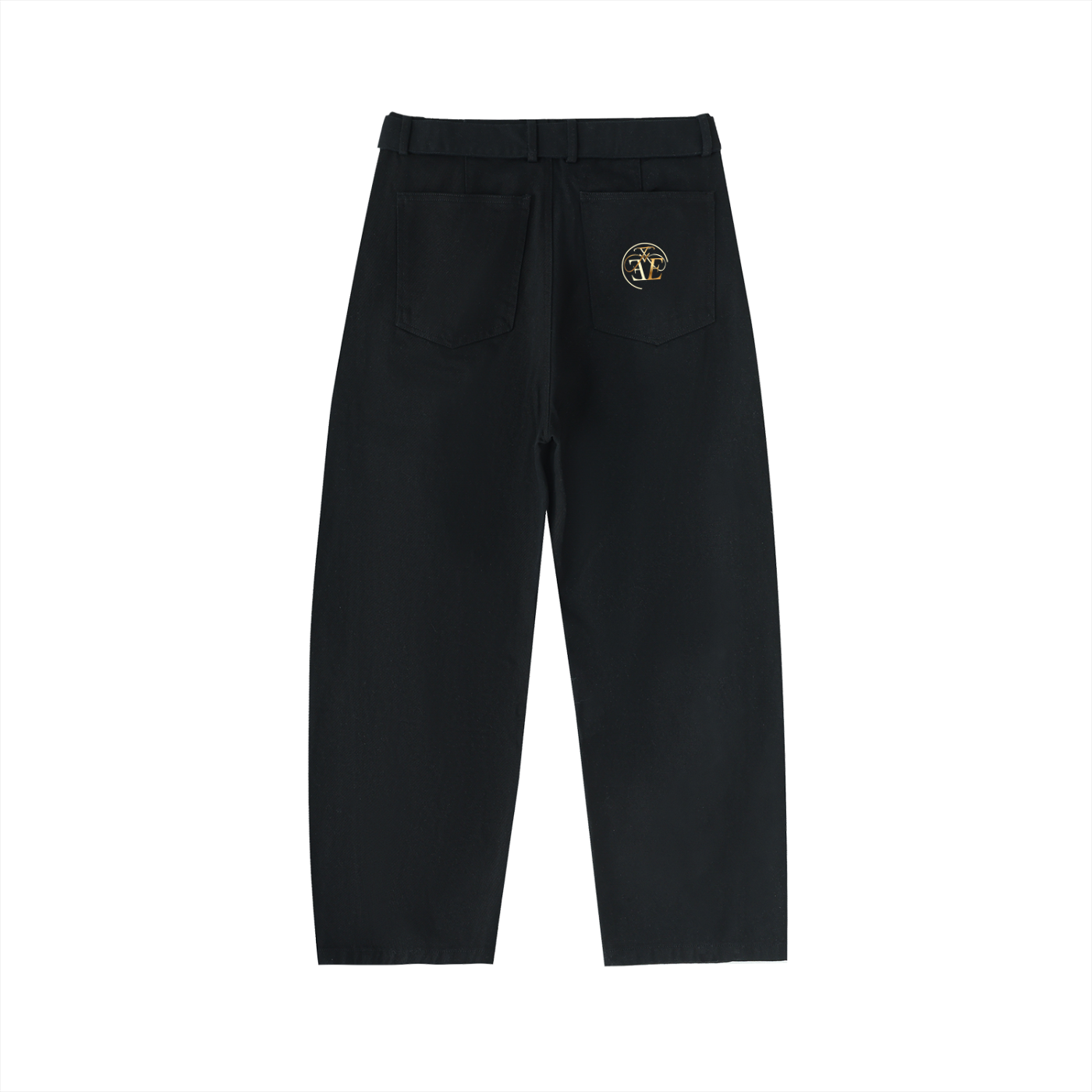 Belted Barrel-leg Chino Pants