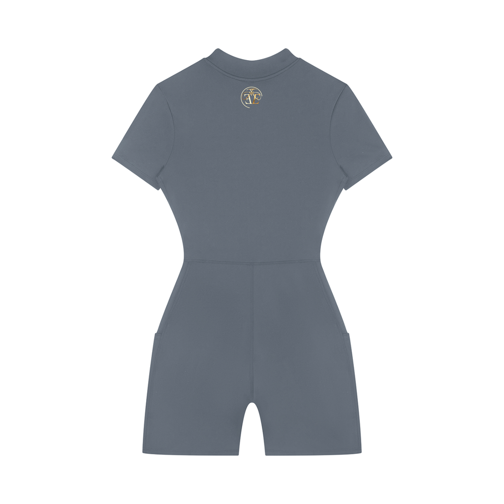 Women's Quarter-Zip Short Sleeve Romper