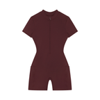 Women's Quarter-Zip Short Sleeve Romper