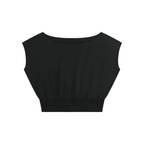 Women’s Boatneck Raw Edge Crop T-Shirt