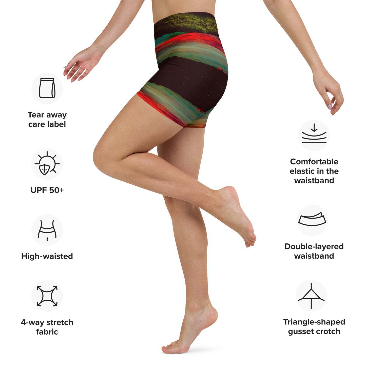 Ms River Rainbow Yoga Shorts