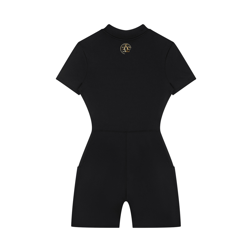Women's Quarter-Zip Short Sleeve Romper
