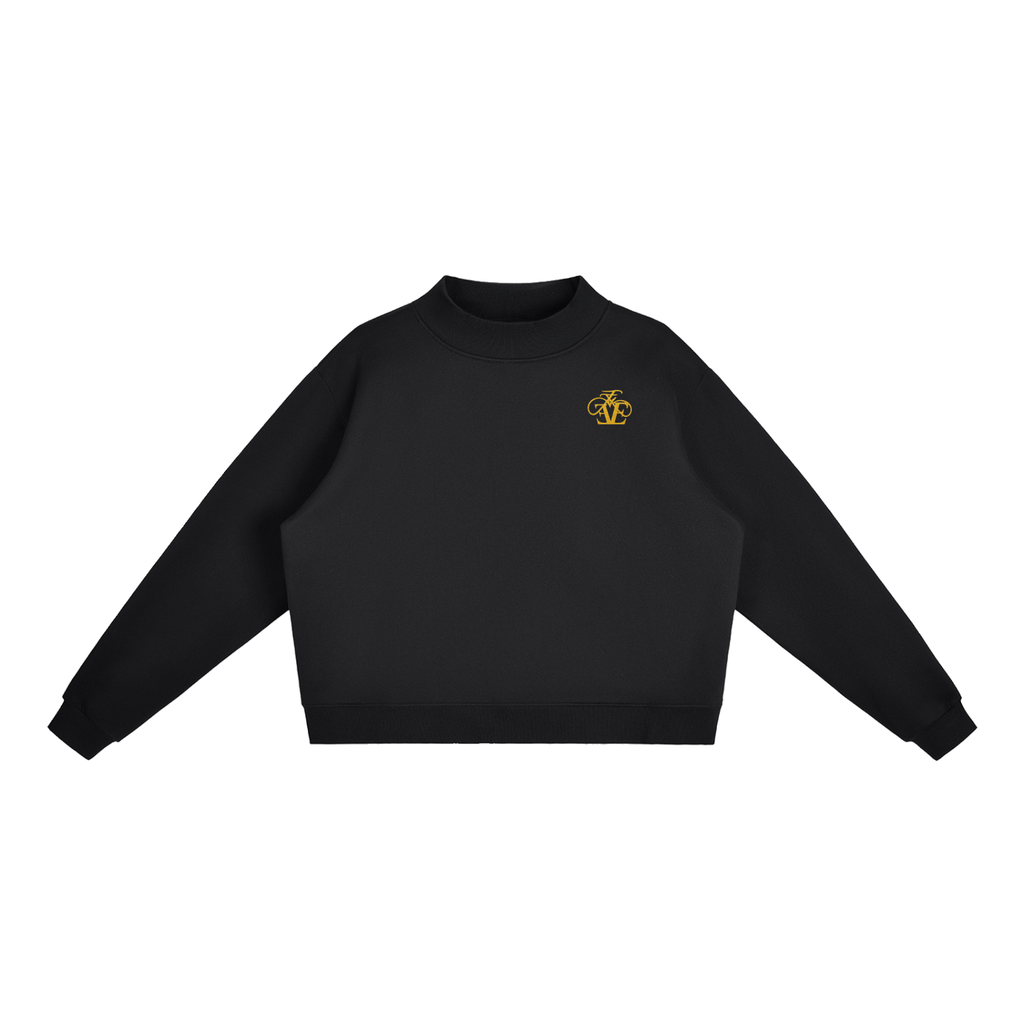 Essential Fleece Mock-Neck Crew Sweatshirt