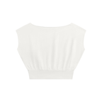 Women’s Boatneck Raw Edge Crop T-Shirt