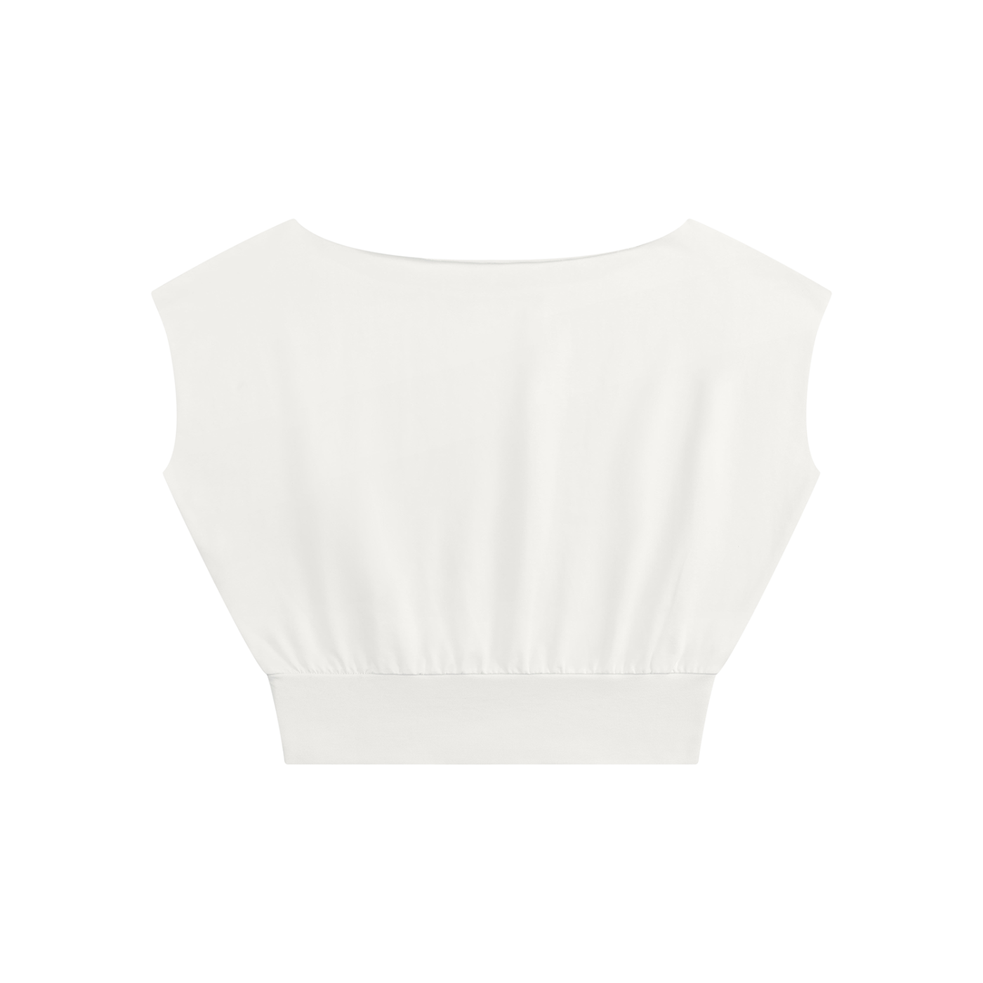 Women’s Boatneck Raw Edge Crop T-Shirt