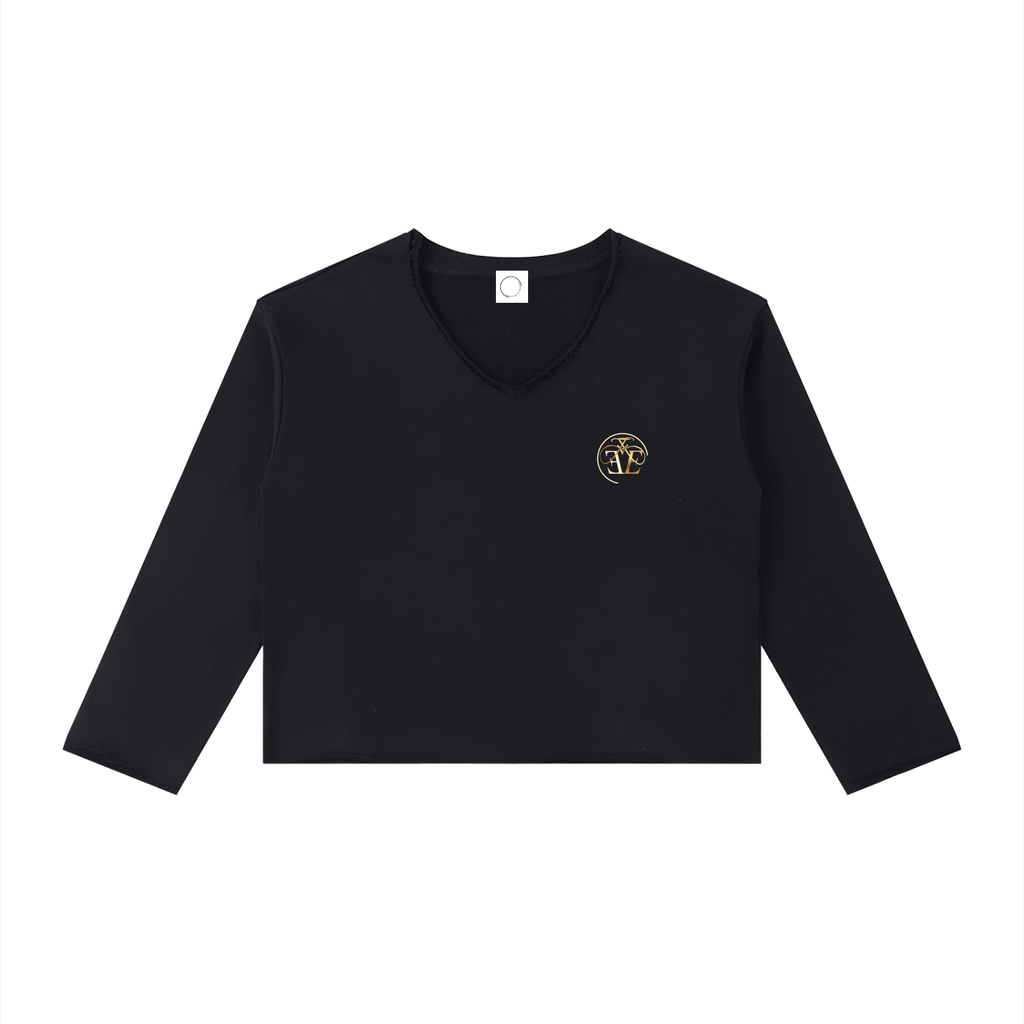 Women's Raw Hem Long Sleeve T-Shirt