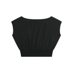 Women’s Boatneck Raw Edge Crop T-Shirt