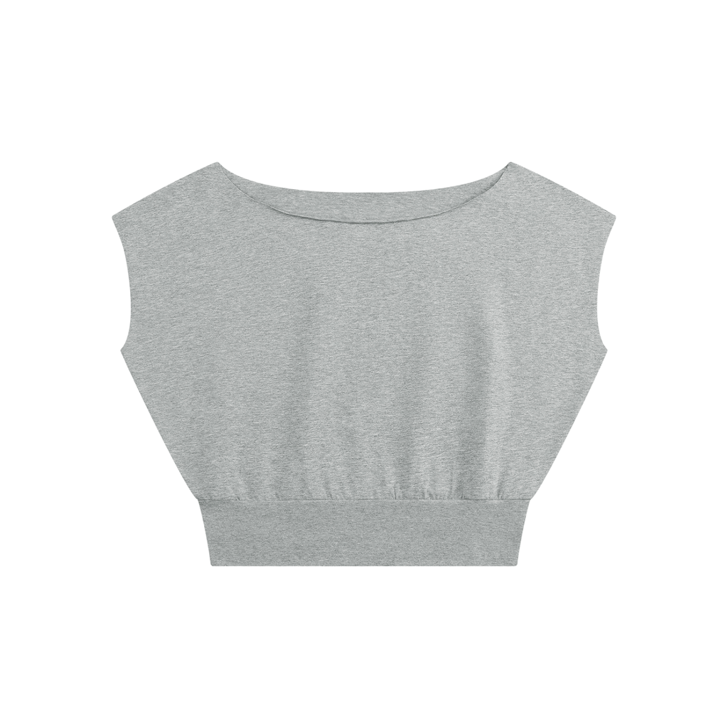 Women’s Boatneck Raw Edge Crop T-Shirt