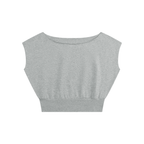 Women’s Boatneck Raw Edge Crop T-Shirt
