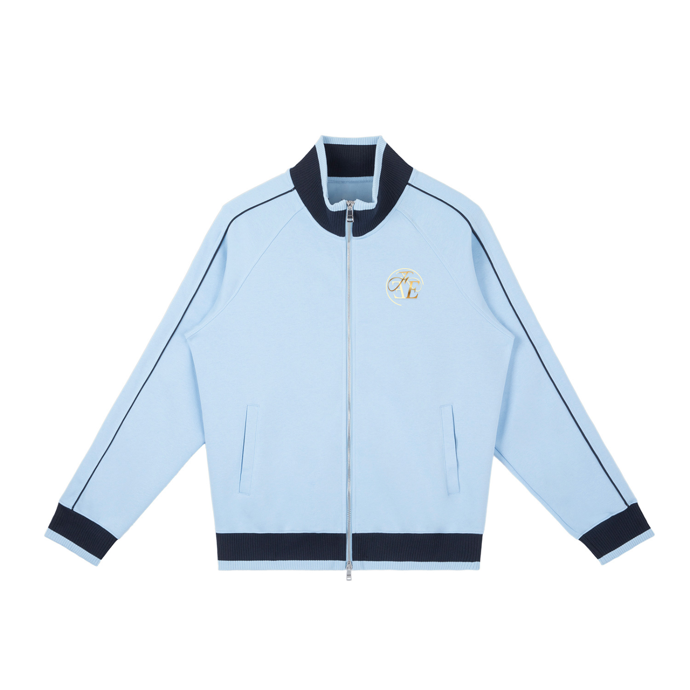 Color Block Raglan Sleeve Zip Track Jacket